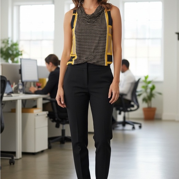 Calvin Klein Tops - Calvin Klein Sleeveless Geometric Print Cowl Neck Blouse |XL